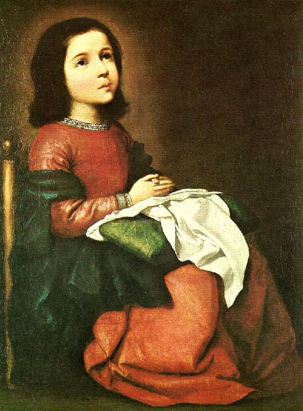 Francisco de Zurbaran girl virgin at prayer China oil painting art